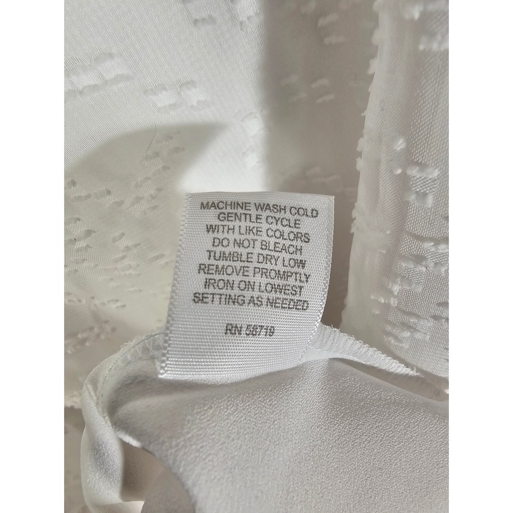 Boho Chic Relativity Textured Split Back Sleeveless Blouse Womens Large White - Picture 4 of 6